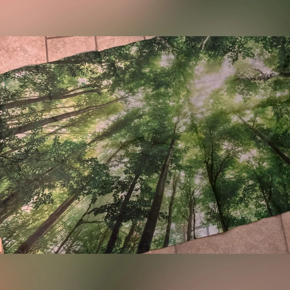 Fluorescent Light Cover Green Forest Canopy Ceiling Art - Nature Print